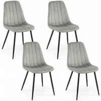 Giantex Dining Chairs Set of 4, Upholstered Fabric Kitchen Chairs
