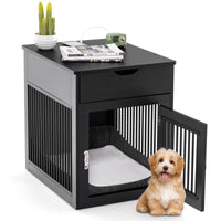 Decorative Dog Kennel End Table with Wired & Wireless Charging