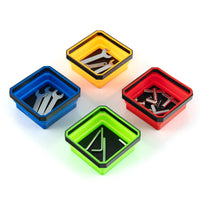 4 Pack Magnetic Foldable Parts Tray Set, Collapsible Bowl Set for Screws