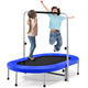 Double Trampoline for 2 People with Adjustable Handrail and Safety Pad