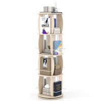 Giantex 4-Tier Rotating Bookshelf Tower with Display Stands