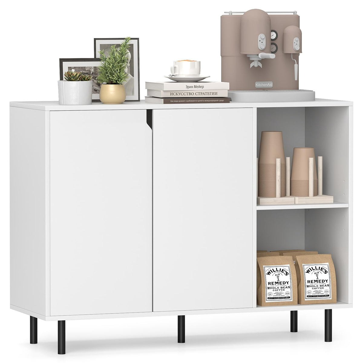 Giantex 106 cm Sideboard Buffet Cabinet, Modern Kitchen Storage Cabinet