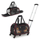 Rolling Pet Carrier with Wheels & Padded Carry Handle, Foldable Cat and Dog Carrier