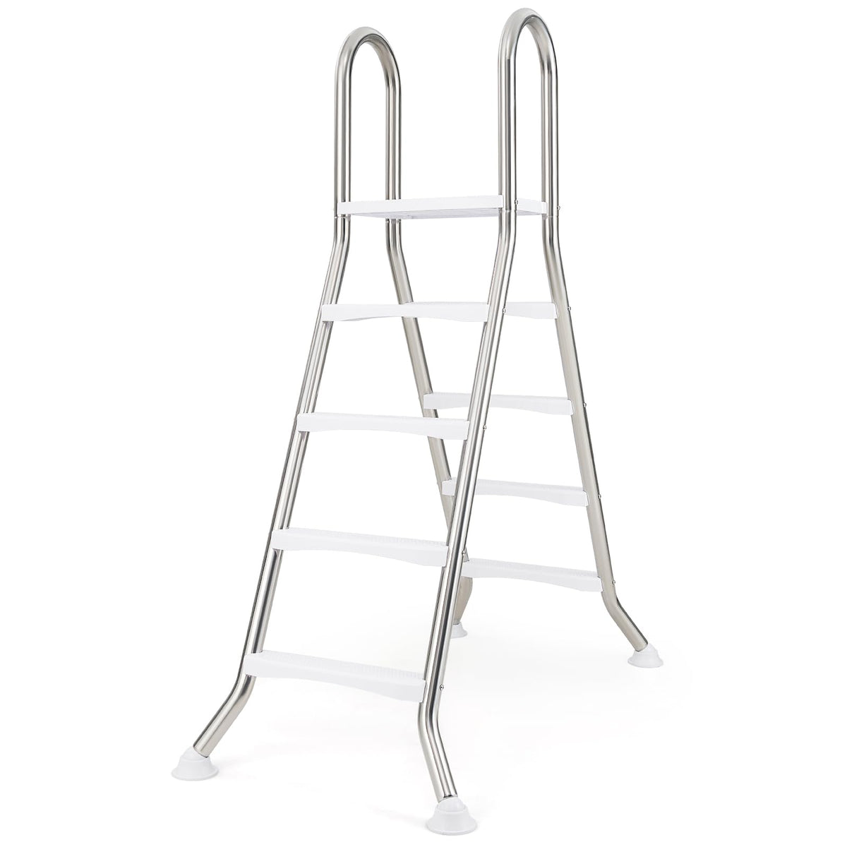 192 cm Above Ground Pool Ladder A-Frame Swimming Pool Ladder with Top Platform