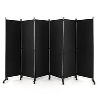 Giantex 6-Panel Folding Room Divider, 1.72m Rolling Privacy Screen with Lockable Wheels