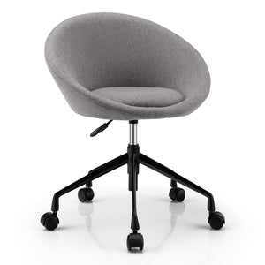 Giantex Modern Swivel Accent Chair, Round Back Desk Chair, Height Adjustable Home Office Chair