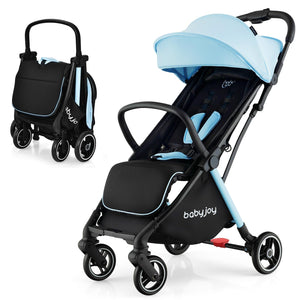 Compact Travel Stroller for Airplane Infant Toddler Stroller w/Adjustable Backrest & Canopy