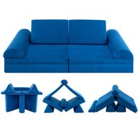 Kids Modular Convertible Foam Sofa with Machine-washable Fabric