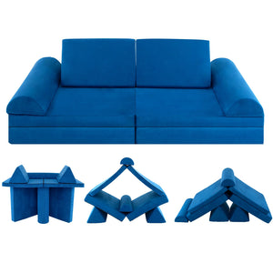 Kids Modular Convertible Foam Sofa with Machine-washable Fabric