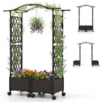 Self-Watering Planter Boxes w/Lattice Trellis & Roof