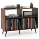 3-Tier Record Player Stand with Vinyl Storage Shelves and 5 Metal Legs for Living Room