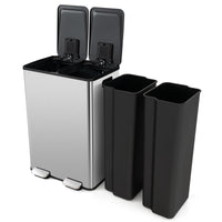 Giantex Dual Compartment Trash Can, 2 x 30L Trash Bin