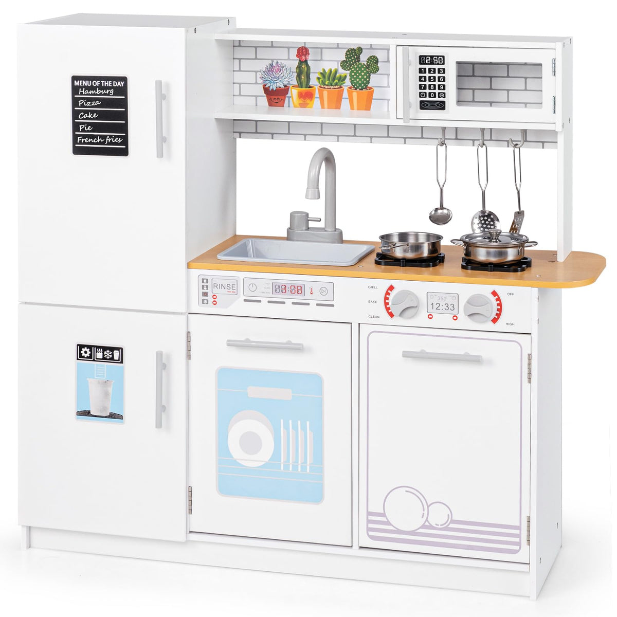 Kids Kitchen Playset with Stoves and Removable Sink