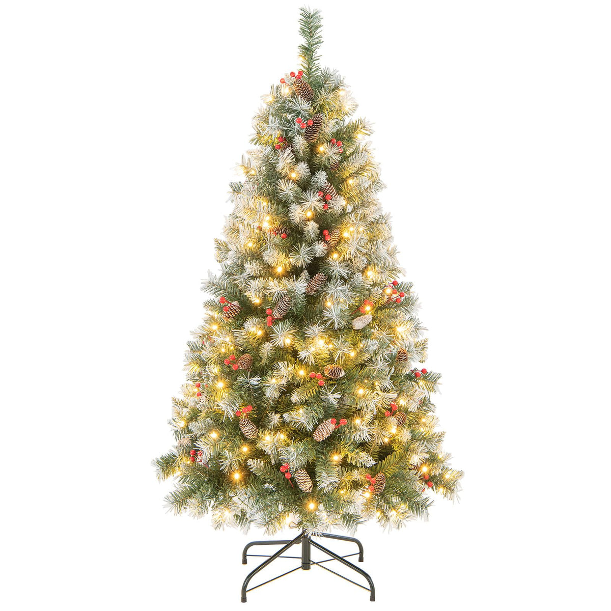1.5M Hinged Christmas Tree with 8 Lighting Modes, Memory Function
