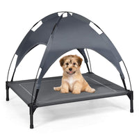 Elevated Pet Cot with Detachable Canopy Shade & Sturdy Steel Frame 91.5 cm X 81 cm X 84 cm (L X W X H)