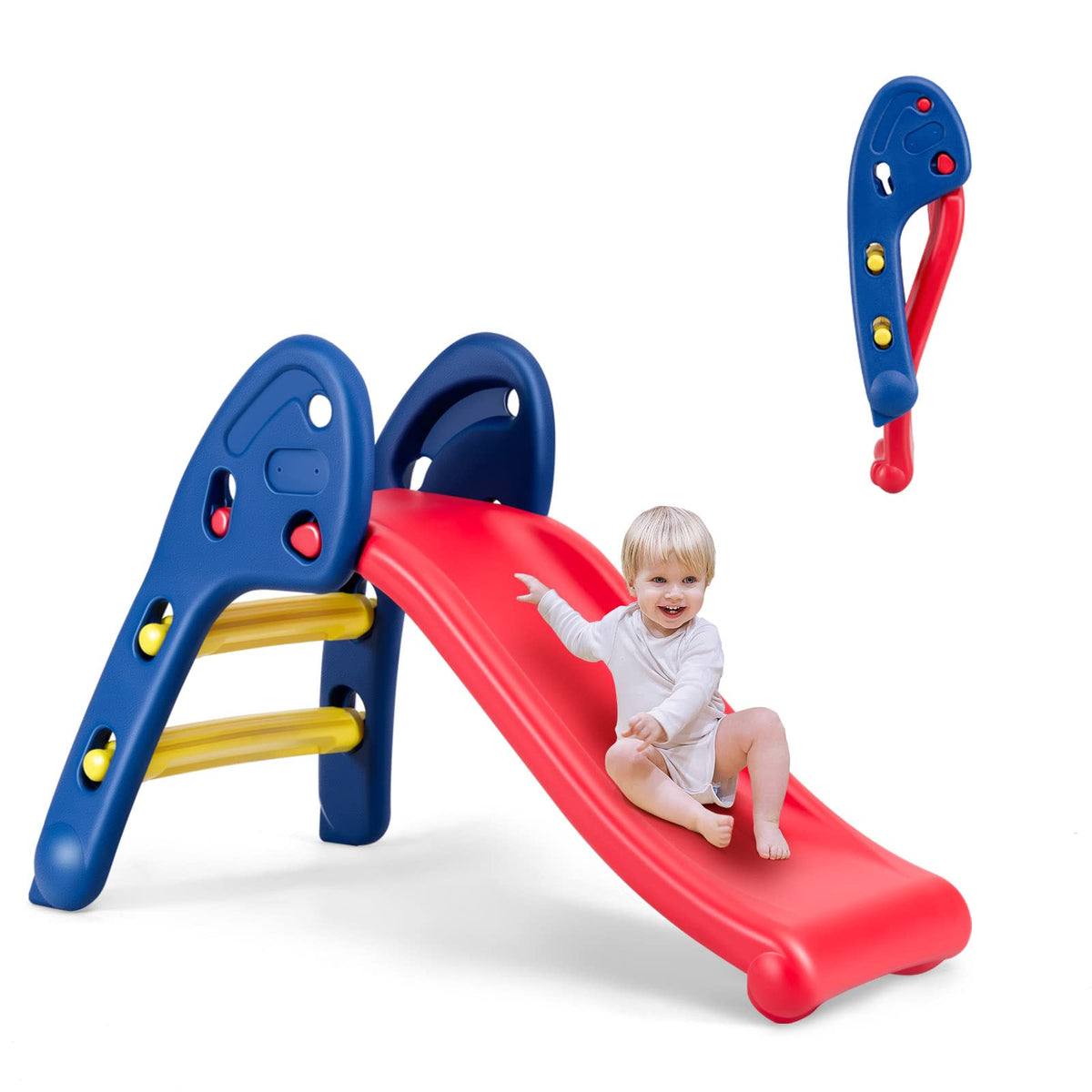 Kid Folding Sliding w/Triangle Structure, Indoor & Outdoor Easy Set Up