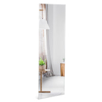 110 x 38cm Wall Mirror, Full Length Rectangle Frameless Mirror w/ Beveled Edge, Large Body Mirror