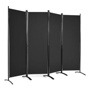 Giantex 4-Panel Room Divider, Folding Privacy Screen, Portable Fabric Wall Divider and Separator w/Steel Frame