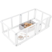 Clear Dog Playpen with Secure Locking Door, 6 Panels