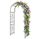 Garden Arch, 220cm Tall Heavy Duty Metal Arbor Trellis Archway for Climbing Plants, Roses