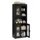 Farmhouse Bathroom Floor Cabinet with Sliding Barn Door and Shelves
