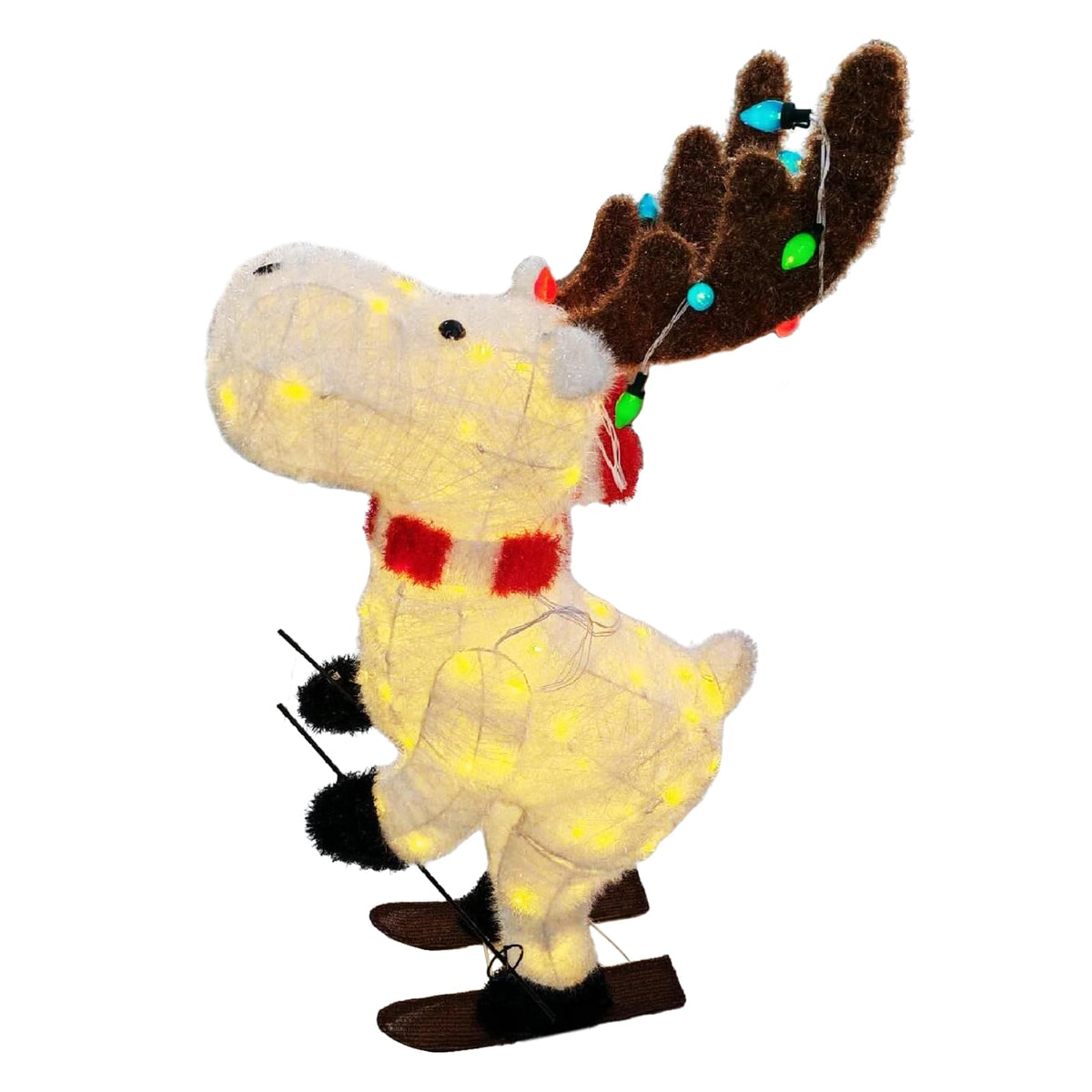 111 CM Animated Christmas Reindeer with 12 Colorful Lights and Ground Stakes