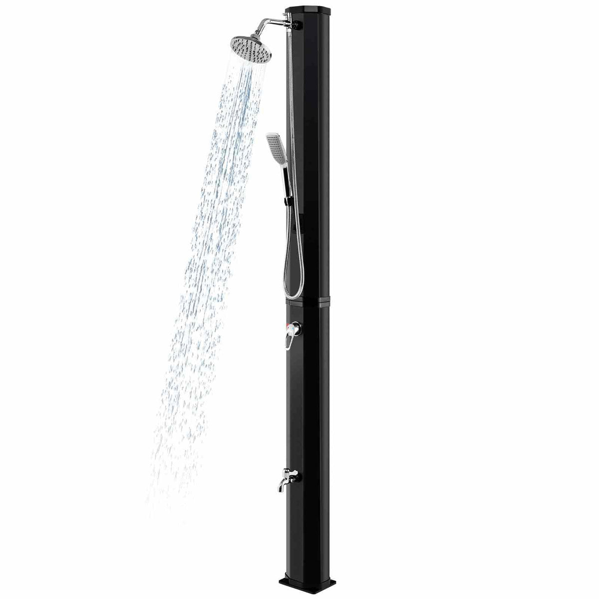 35 L Solar Heated Outdoor Shower with 360 Swivel Shower Head