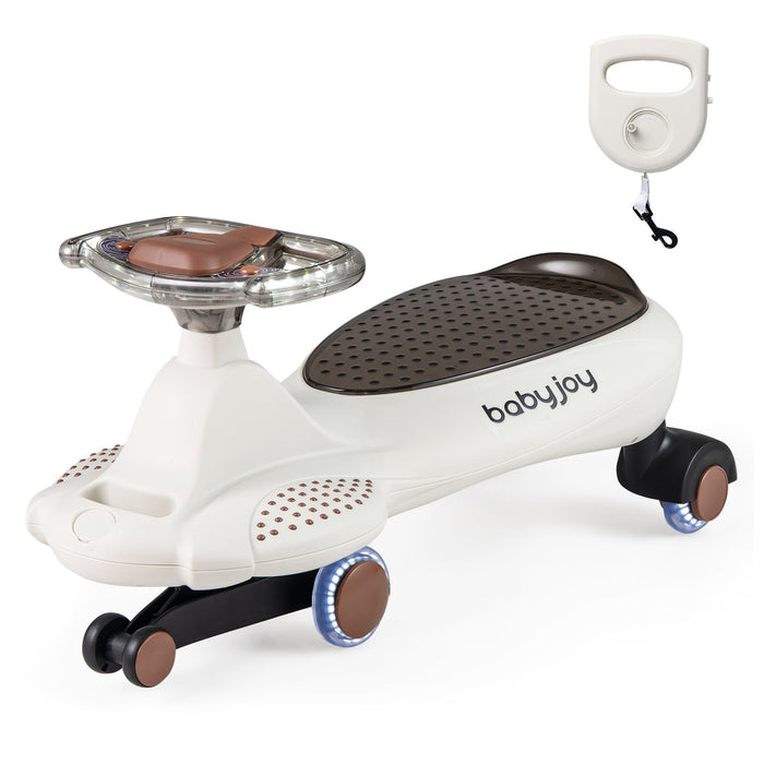 Wiggle Car with Hauling Rope, Ride on Car with Under-Seat Storage