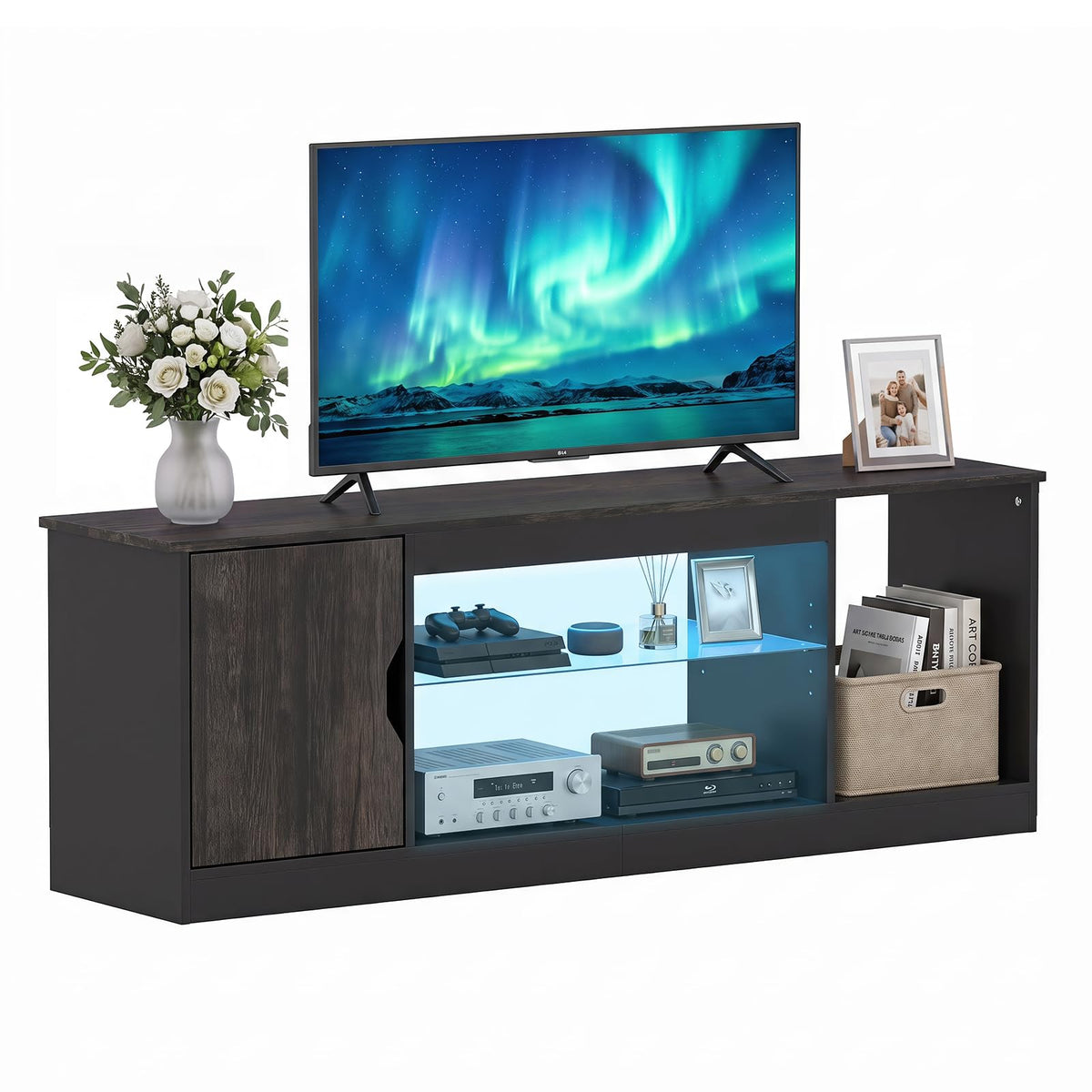 Giantex TV Stand with LED Light Strip for TVs up to 65"