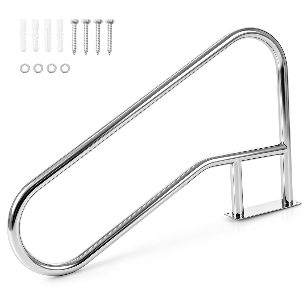 Pool Handrail Stair Rail with Mount Base Plate for Water Parks