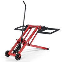 Ride On Lawn Mower Lift Jack, 3-Level Height Adjustable Mower Jack w/2 Wheels