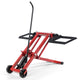 Ride On Lawn Mower Lift Jack, 3-Level Height Adjustable Mower Jack w/2 Wheels