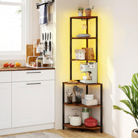 Giantex 6-Tier Corner Shelf with Charging Station