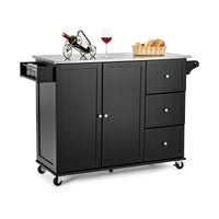 Giantex Kitchen Rolling Cart, Mobile Serving Cart, Kitchen Island Cart w/Stainless Steel Countertop