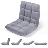 Giantex Adjustable 14-Position Floor Chair, Folding Couch Recliner with Soft Flannel Cover