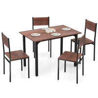 Dining Table Set for 4, Modern 5-Piece Kitchen Table & Chairs Set