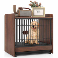 Dog Crate Furniture, Indoor Dog Cage w/Removable Tray, Lockable Door