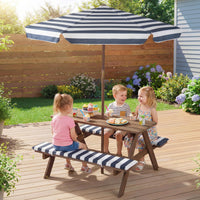 Kids Picnic Table with Bench, Fir Wood Toddler Outdoor Table Set