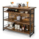 Giantex Industrial Home Bar Unit, 4-Tier Liquor Bar Cabinet w/ 3 Open Shelves