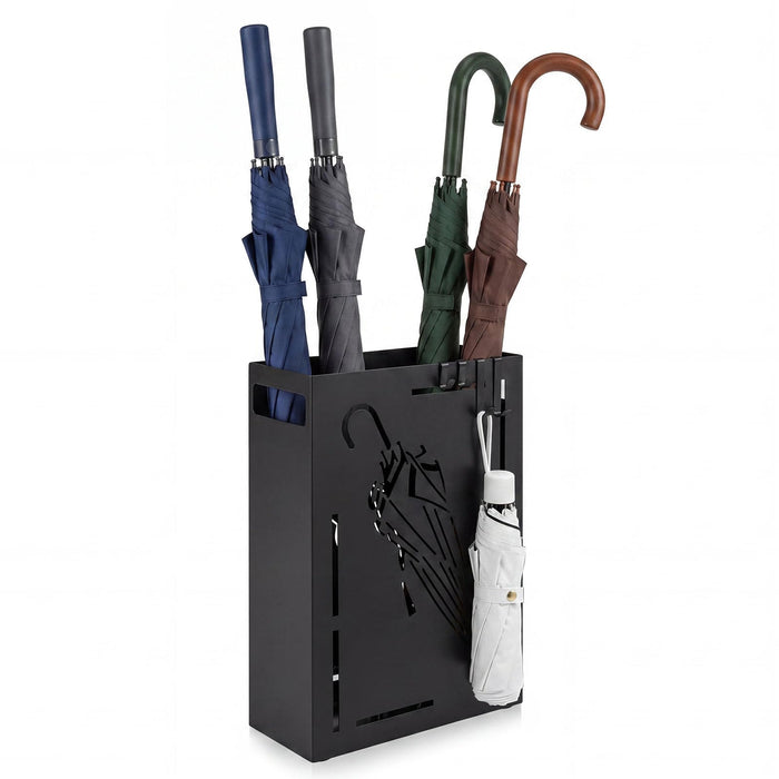 Giantex Metal Umbrella Stand, Rectangular Umbrella Holder Rack with Removable Drip Tray