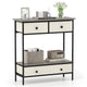 Console Table with Drawers Industrial Entryway Table with Open Storage Shelf
