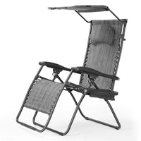 Large Folding Recliner with Awning and Headrest