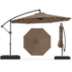 3m Solar Offset Hanging Umbrella with Base, Patio Cantilever Umbrella