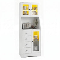 Giantex 163CM Tall Kitchen Pantry Cabinet, Freestanding Coffee Bar Cabinet