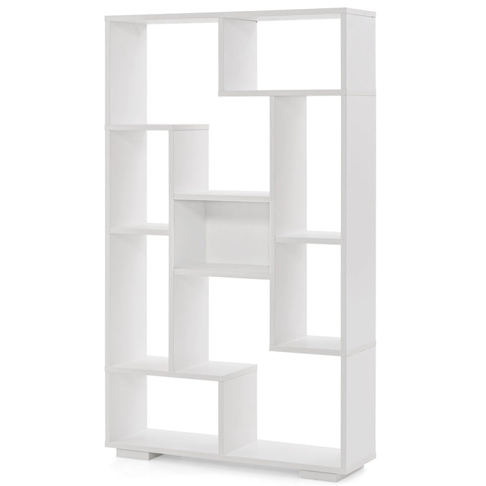 Giantex 120 cm Tall Bookshelf, Modern Geometric Bookcase with Open Shelves