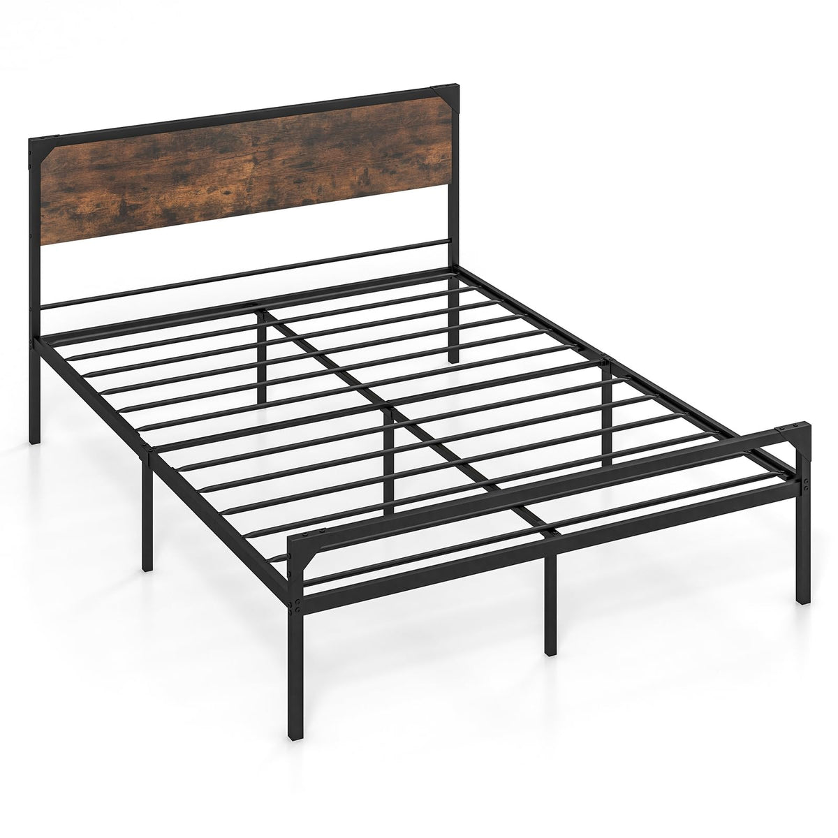 Giantex Industrial Full/Queen Size Bed Frame, Metal Platform Bed with 9 Support Legs