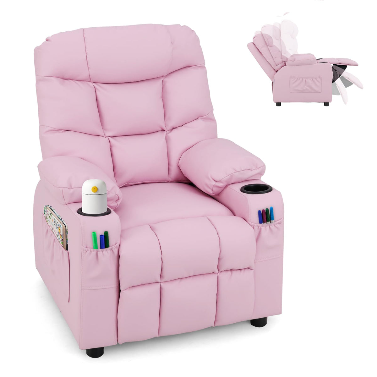 Kids Recliner Chair with Cup Holder