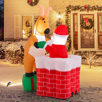 155cm Inflatable Santa Claus Climbing Chimney for Indoor/ Outdoor Party