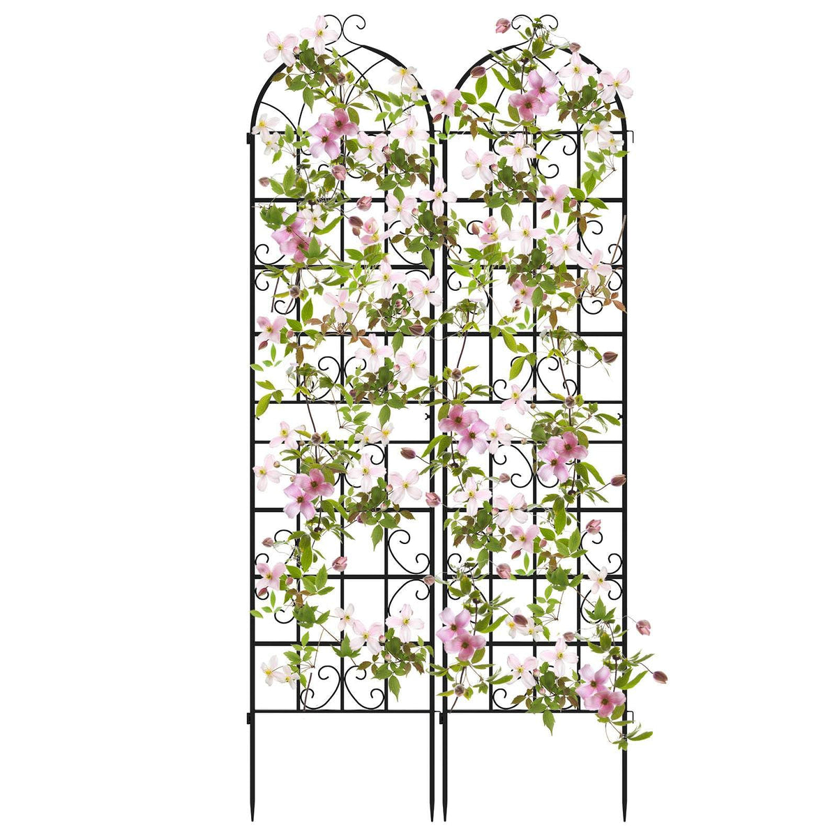 2 Pack 220cm x 50cm Metal Garden Trellis Outdoor Decorative for Climbing Plants