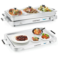 Food Warmer Buffet Server, 450W Stainless Steel Electric Warming Tray